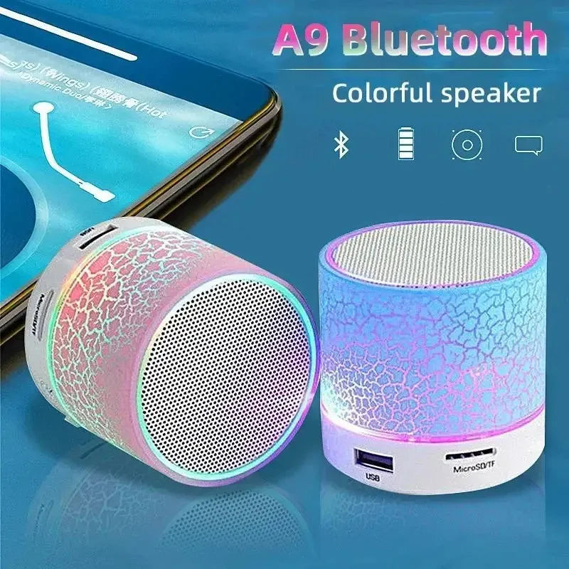 PHONEPACE A9 Bluetooth Speaker  Mini  Crack LED SD Card USB Subwoofer Portable MP3 Music Sound Column for PC Mobile Phone Etc. 