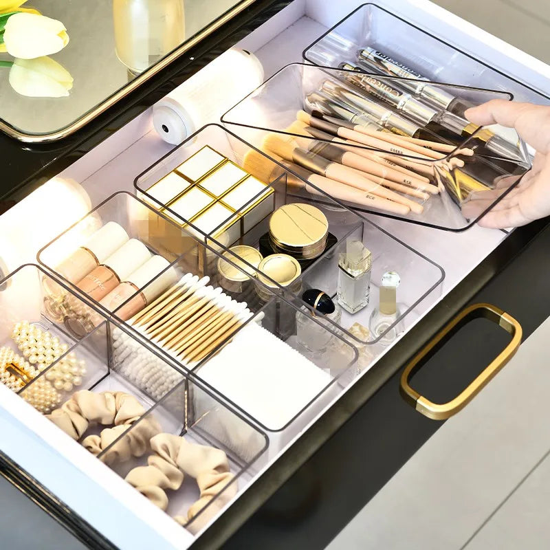 Clear Makeup Organiser, Divided or Open Options