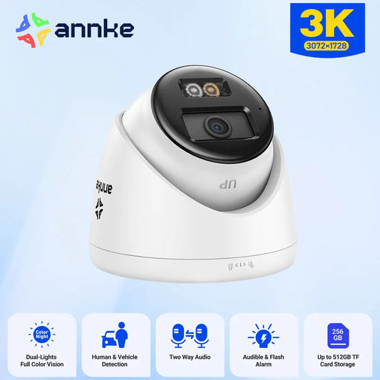ANNKE 3K IR Network Security IP Camera Two-Way Audio Support flashing/ Audio alarm Smart Dual-Light Waterproof POE Camera 2.8 mm Spy-shop.com