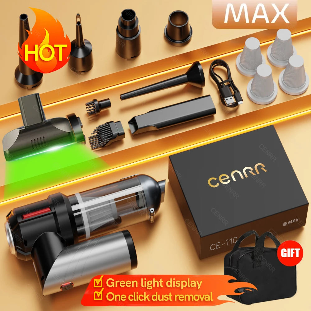 Cordless Car Vacuum Cleaner with Blower, USB-C Rechargeable Handheld