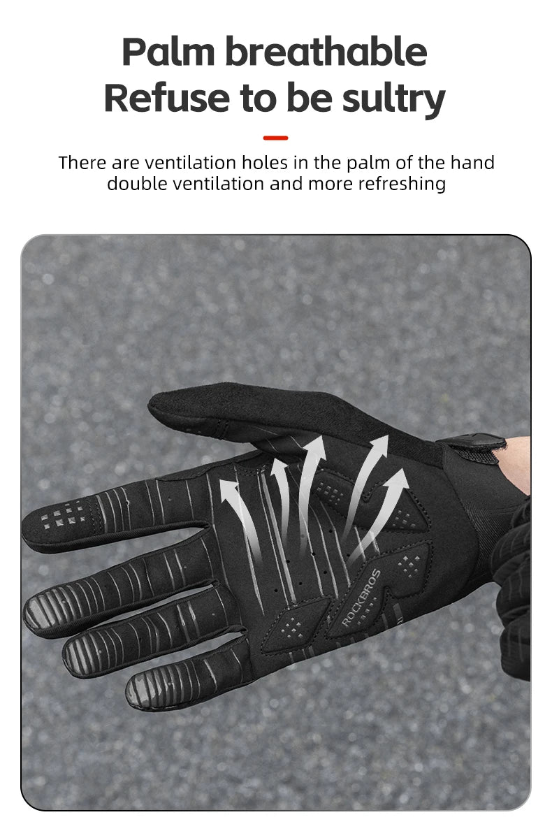Winter Cycling Gloves Touchscreen Full Finger Windproof MTB Gloves