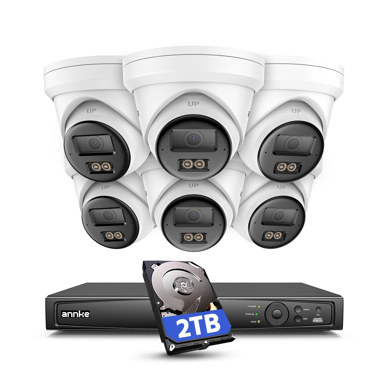 ANNKE 8MP AI PoE NVR Kit with 4 Outdoor Cameras, 8CH 4K
