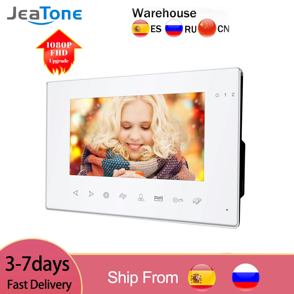 Jeatone 1080P Tuya WiFi Video Intercom RFID Code Keypad Doorbell Cam 7 Inch Home Security Video Door Phone Access Control System Spy-shop.com