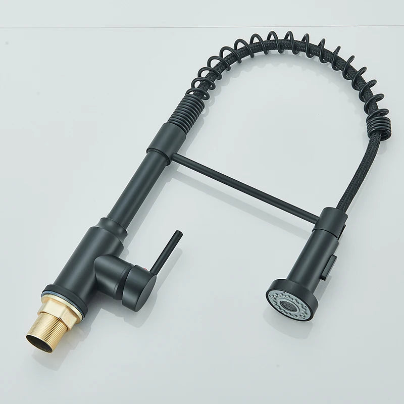 Ελατήριο βρύσης κουζίνας με τράβηγμα προς τα κάτω για ζεστό και κρύο νερό