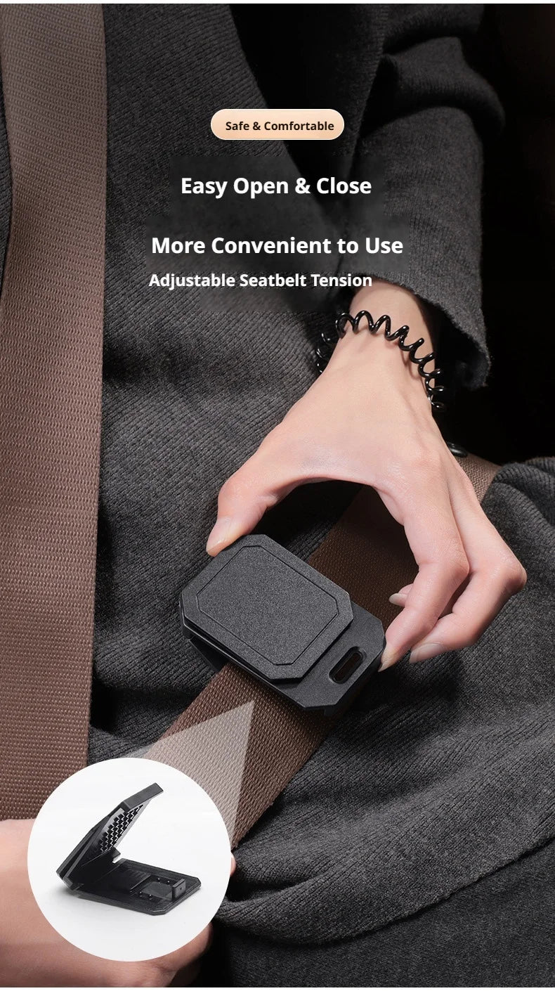 SEAMETAL Universal Car Seat Belt Adjuster Clip Double-Layer Non-Slip Seatbelt Comfort Stopper for Relieve Neck/Shoulder Friction