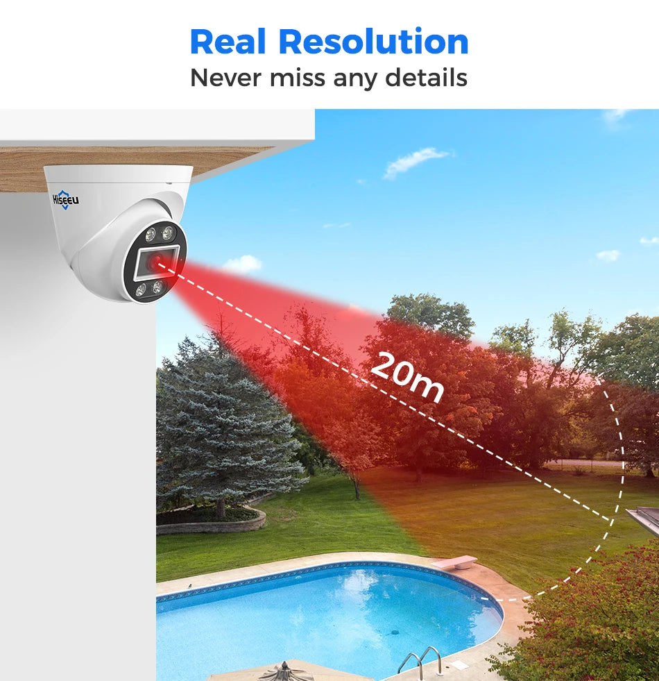4K PoE Dome Security Camera with Face Detection