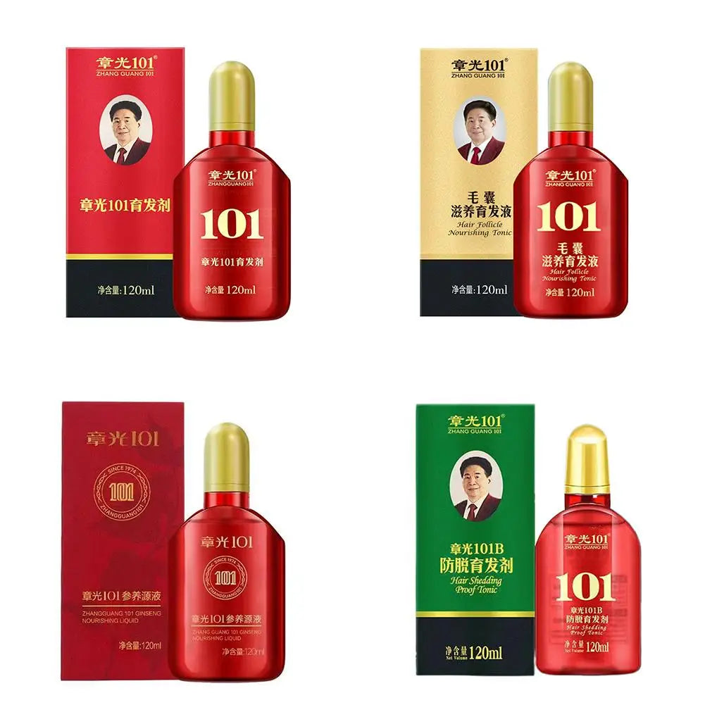 Fórmula Zhang Guang 101 (101P) 120ml Terapia de medicina chinesa antiqueda de cabelo, cuidado capilar, nutrição do folículo capilar, crescimento do cabelo.