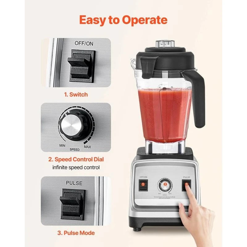 Liquidificador para Smoothies, 85 oz 1400W, Liquidificador Profissional com Motor Potente, Liquidificador Multifuncional para Processamento de Alimentos para Smoothie/Milkshake/Sumo, Adequado para Cozinha
