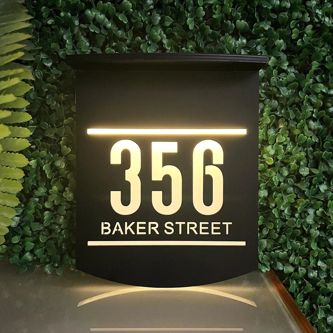 Customized Outdoor Solar House Sign LED Illuminated Laser Cut Acrylic House Numbers Personalized Exterior Family Address Sign 