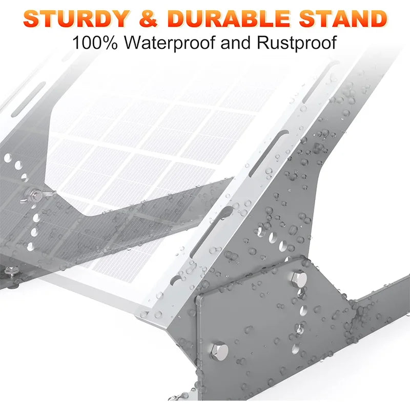 Solar Panel Mount - 13.8in Stand, Angle Adjustable (0-60 Degree), Mounting Brackets for 1 Solar Panel