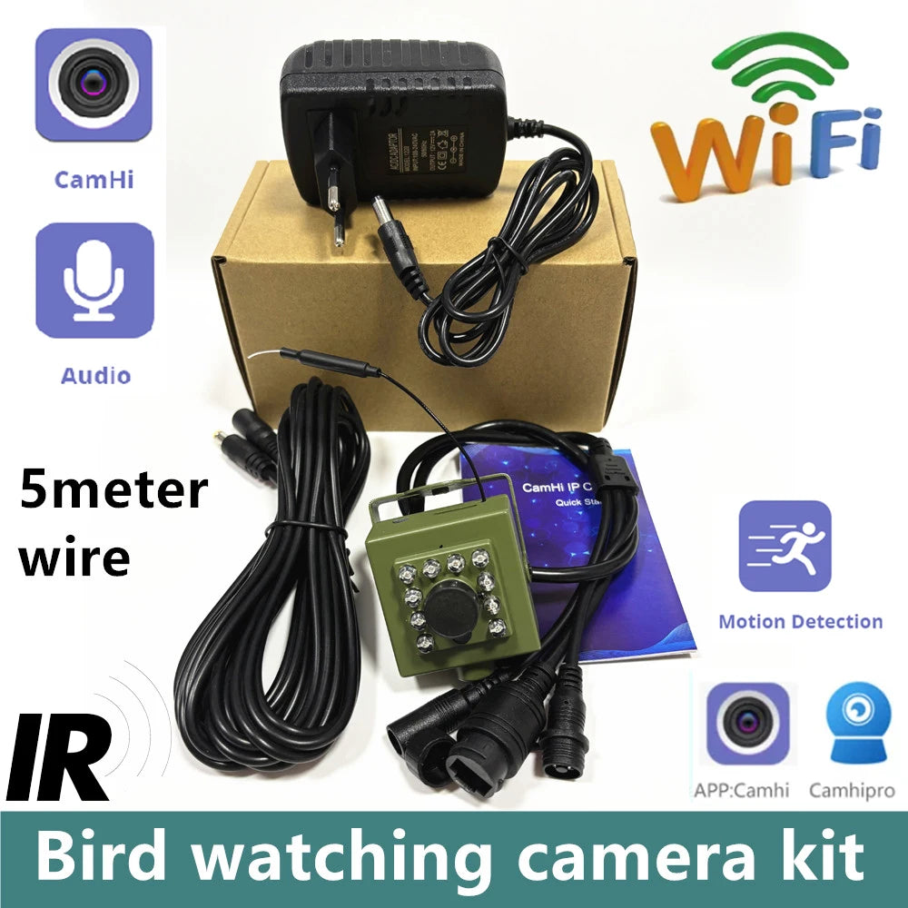 WiFi Bird Nest Camera with Motion Detection and Night Vision