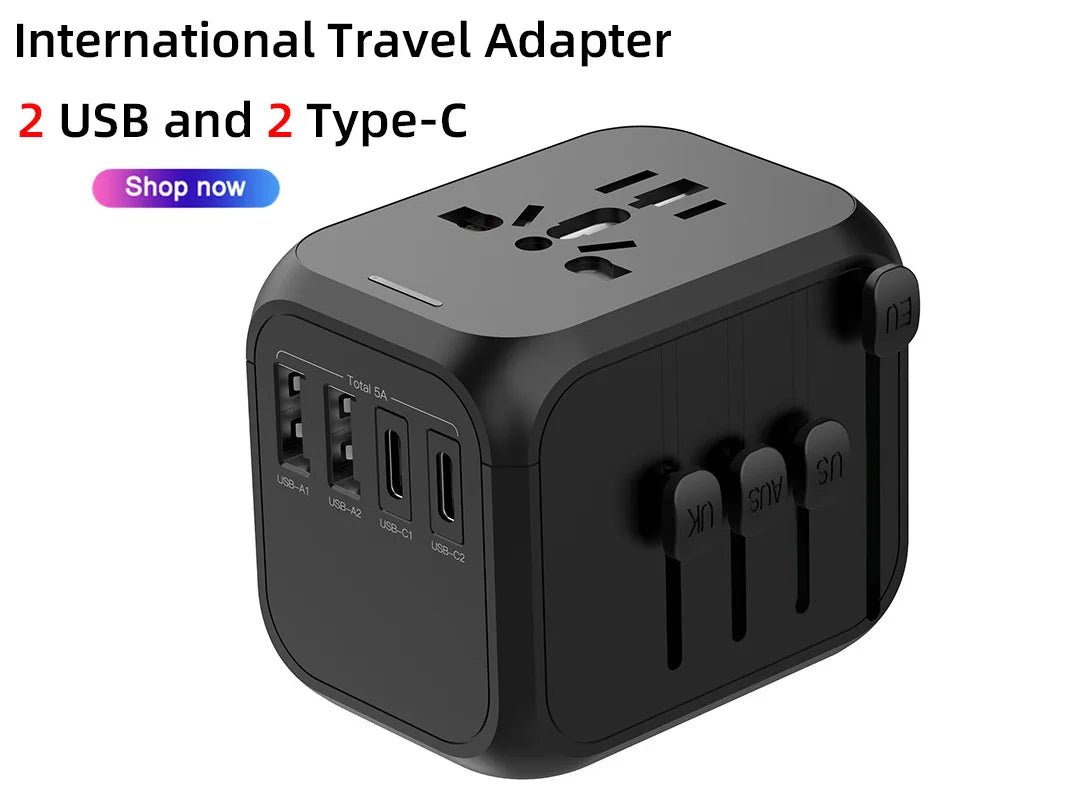 Universal Travel Adapter with USB Charging Ports