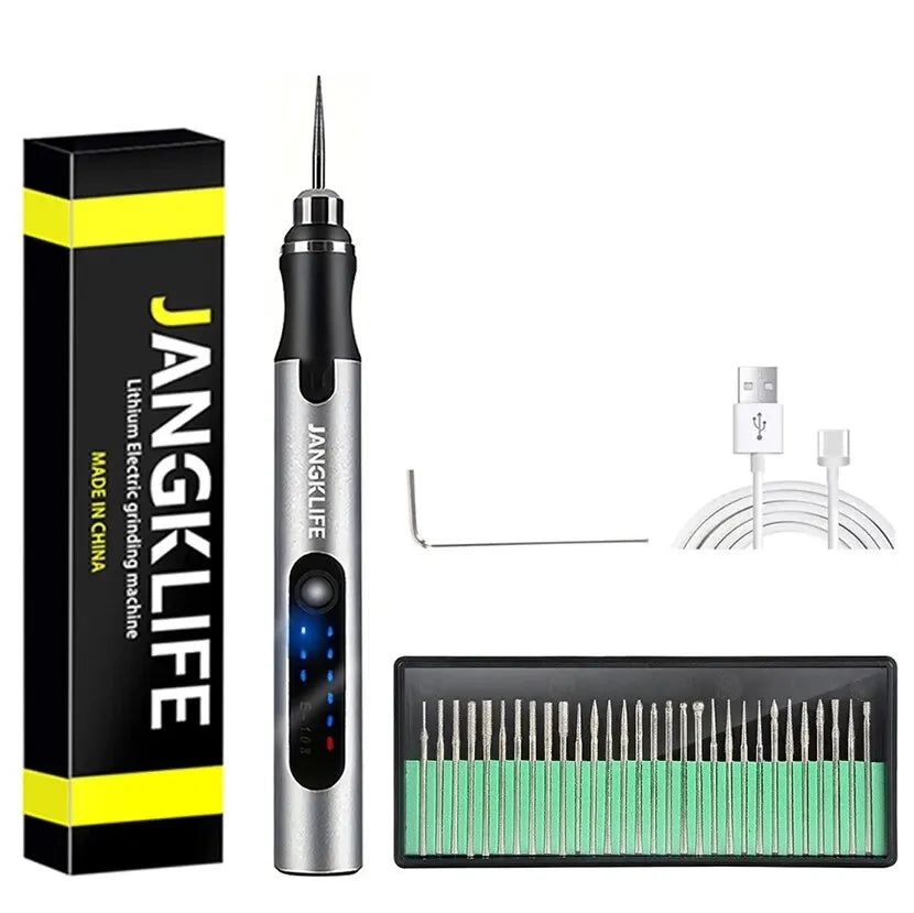JANGKLIFE USB Cordless Rotary Tool Kit Woodworking Engraving Pen DIY For Jewelry Metal Glass Mini Wireless Drill 