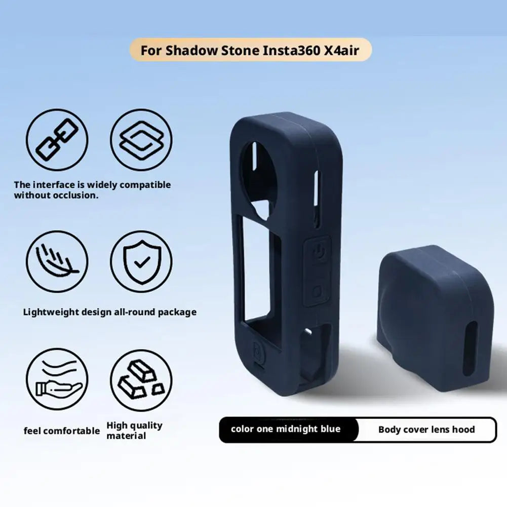 Full Body Protective Case For Insta360 X4 Air Portable Shockproof Dustproof Silicone Cover With Lens Cap