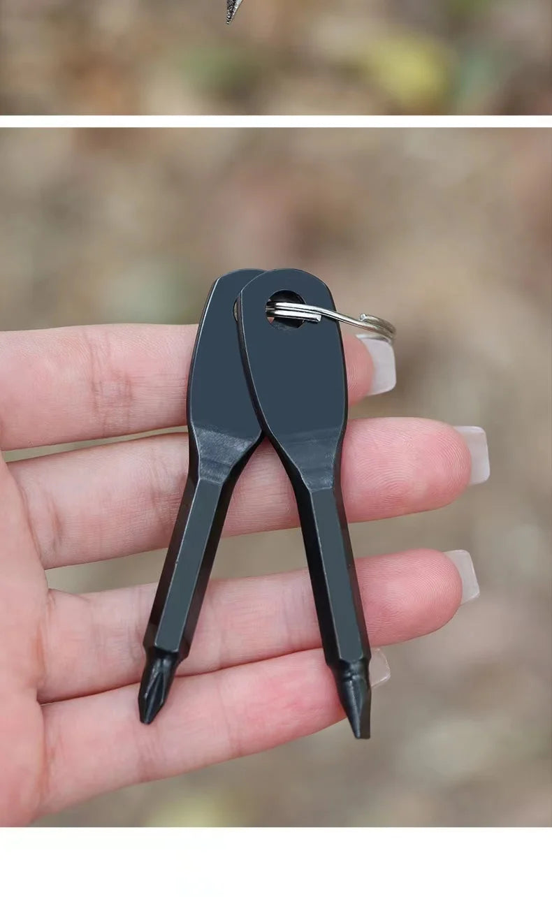 Keyring Slotted and Phillips Screwdriver Tool