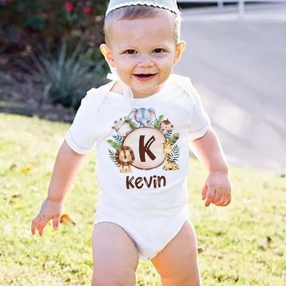 Personalized Lion-Initial Baby Bodysuit