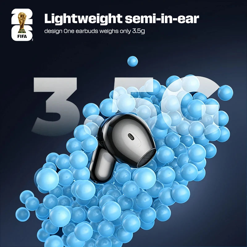 FIFA-F26E01 TWS Wireless Earbuds Bluetooth 6.0 ENC Noise Cancelling 42H Battery IPX5 Waterproof 30ms Low Latency HiFi Stereo Gaming Headphones with Mic