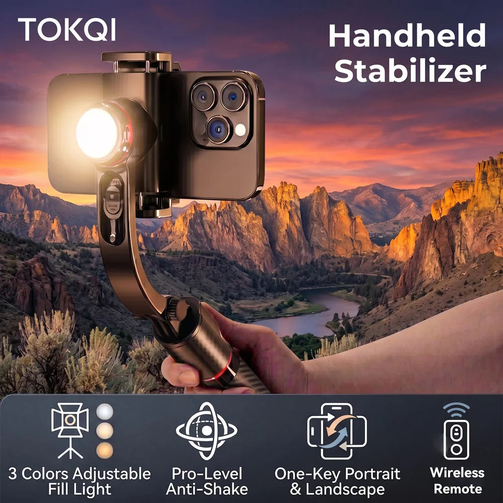 L18S One-Axis Phone Gimbal with Light and Tripod