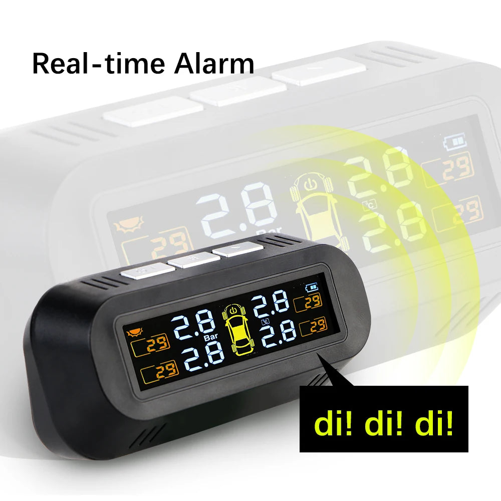 Solar TPMS Tire Pressure Monitoring System with External Sensors