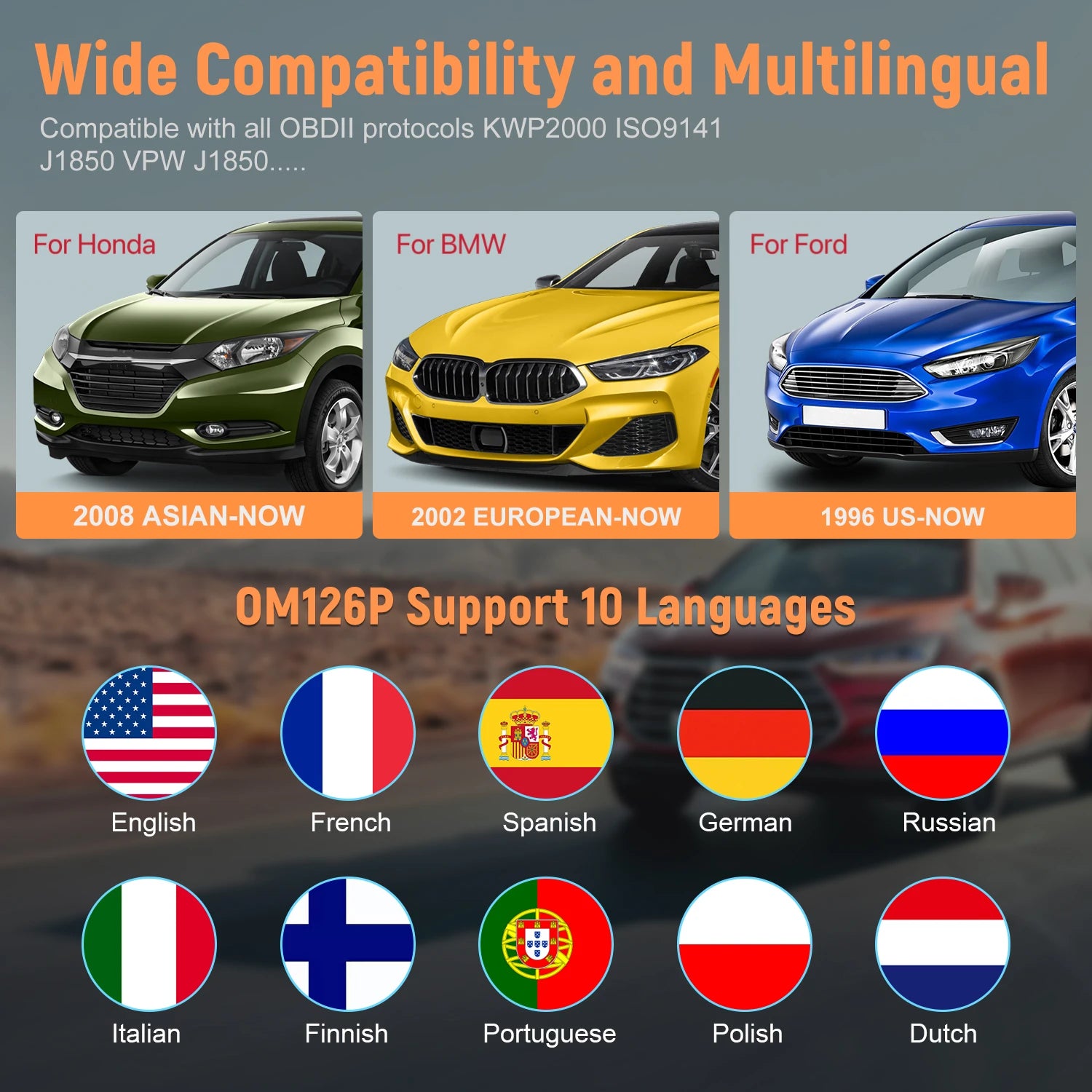 Autophix OM126P Professzionális OBD2 Diagnosztikai Olvasó