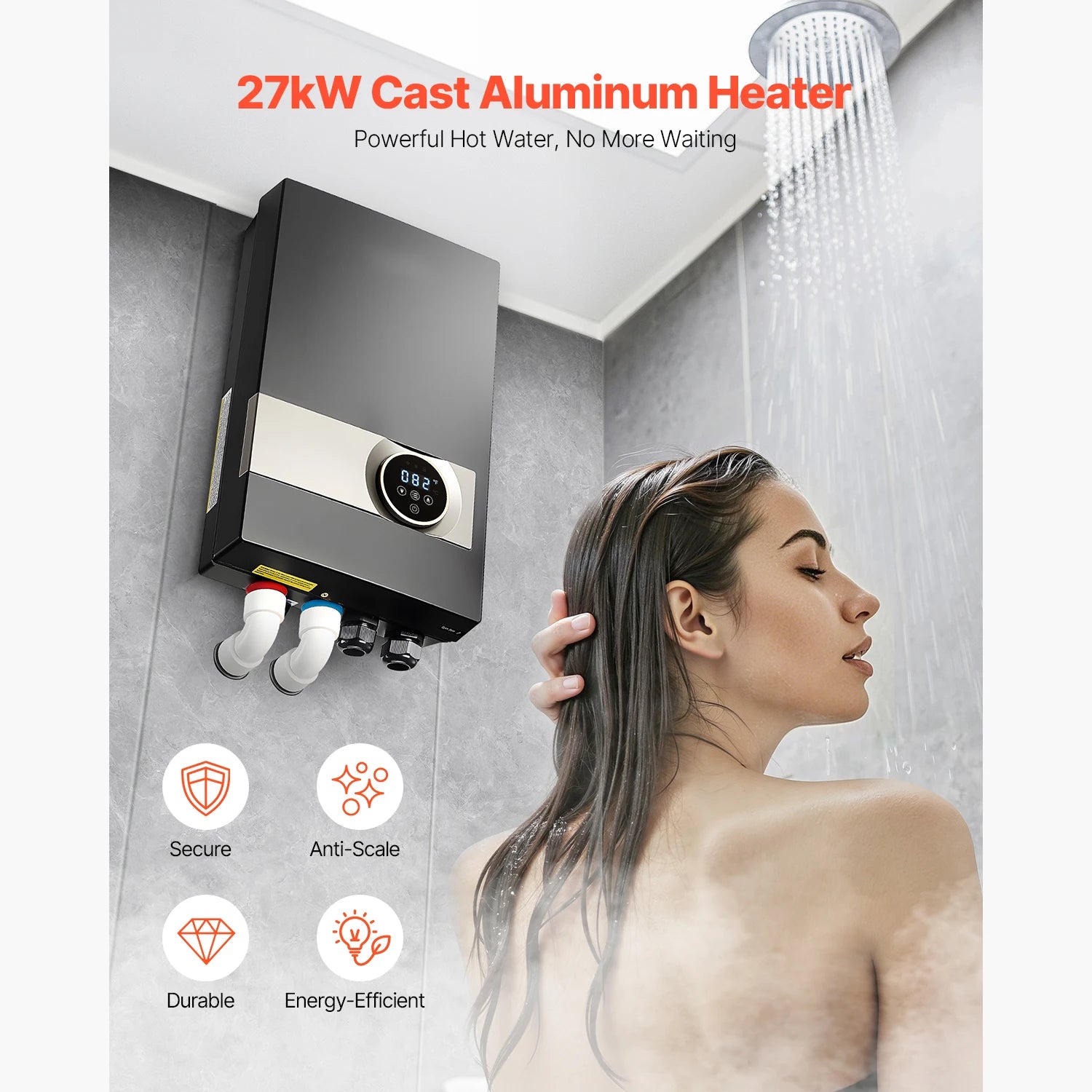 Tankless Electric Water Heater 27/36kW Instant Under Sink System