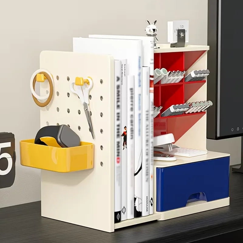 Desktop Organiser with Adjustable Bookend and Pen Holder