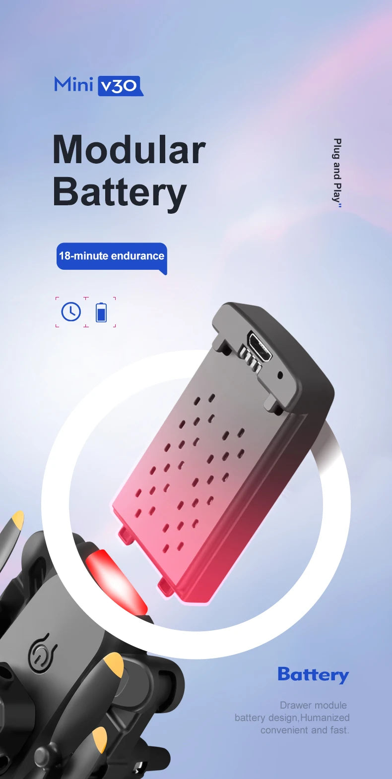 4DRC V30 Mini Kamera HD'li Drone