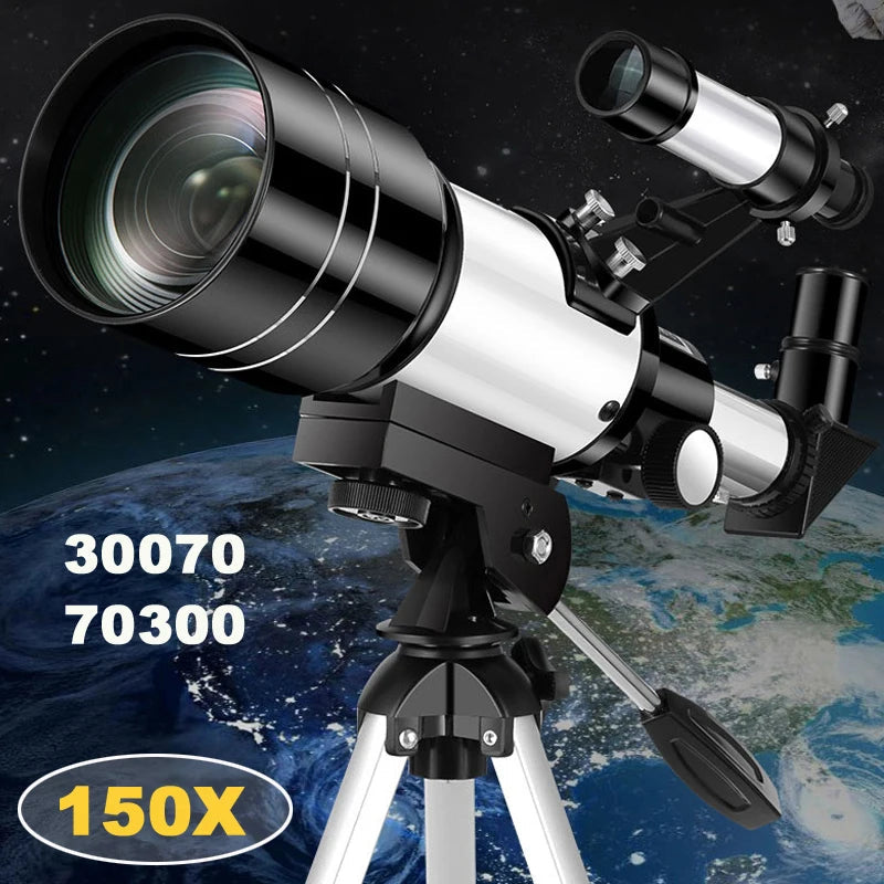 Professional Astronomical Telescope F30070 Monocular 150 Times Zoom HD Night Vision  View Moon Star  AZM70300 Stargazing 