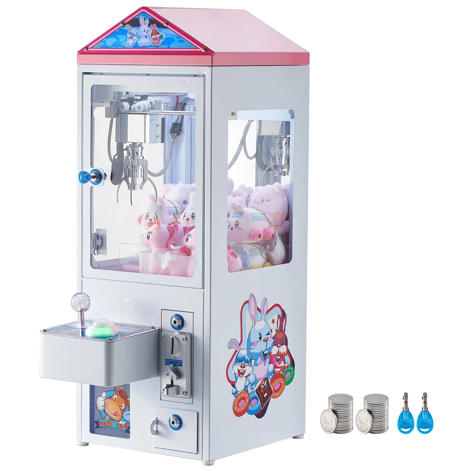 SucceBuy Mașină de gheare Claw 0-3” Diametru fălci 0-5” Ridicare fălci Macara prize captatoare Joc de arcade comercial Dispenser Aparat de vending Jucărie pentru copii