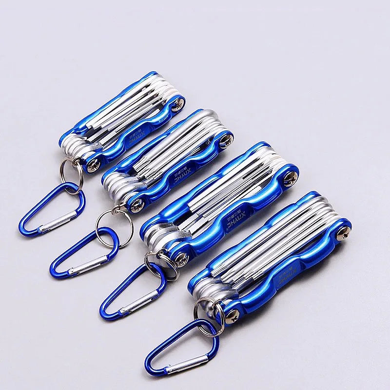 Portable Folding Hex Wrench Allen Set Metal Metric System Torx Hexagonal Spanner Screwdriver Hex Key High Quality Hand Tool 