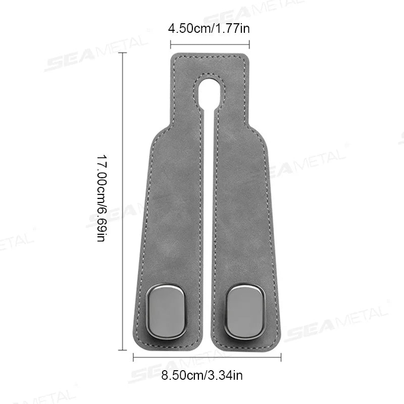 SEAMETAL Car Seat Back Hook Luxury Suede Headrest Hanging Hook 20KG Load-Bearing Universal Backseat Storage Hook for Purse Bag
