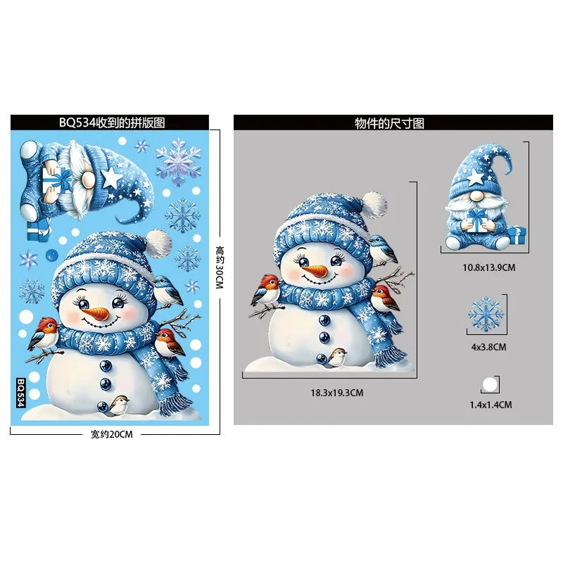 Christmas Window Stickers – Snowman & Santa Decor ❄️ 