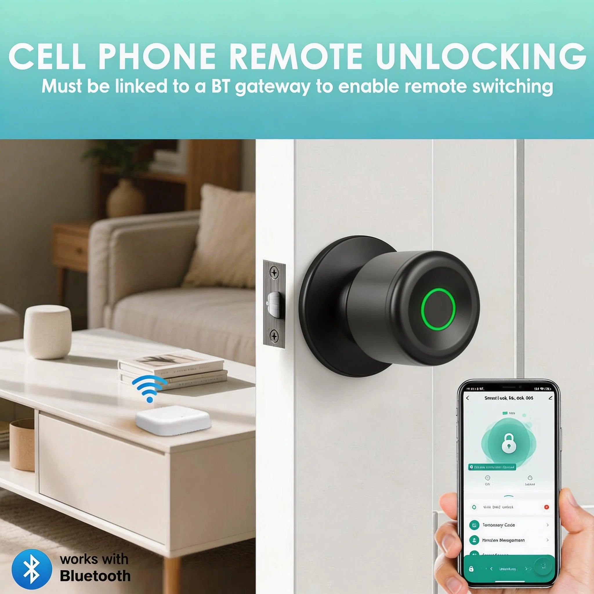 Smart Fingerprint Door Knob Lock with App Control