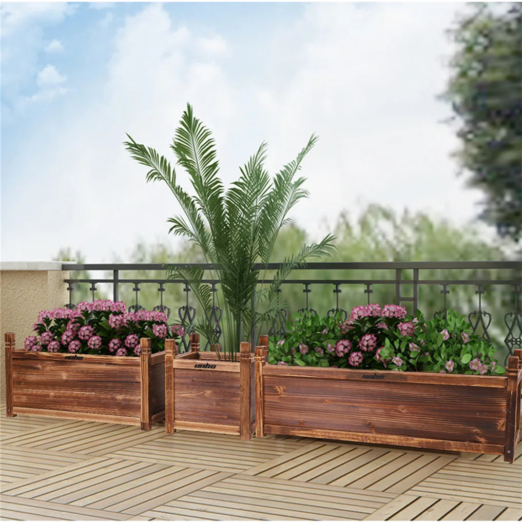 Erhöhtes Holz-Gartenbeet für Gemüse, Kräuter & Blumen