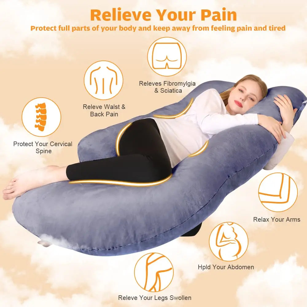 Pregnancy Pillows for Sleeping, G Shaped Full Body Maternity Pillow with Removable Cover - Support for Belly for Pregnant Women ，Home Relaxation Items