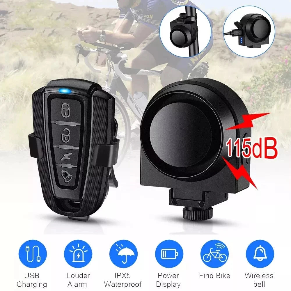  Bocina de bicicleta ruidosa contra robo, alarma impermeable para bicicleta, motocicleta, movilidad eléctrica, E-Bike