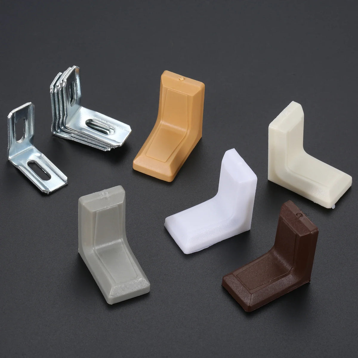 90-Degree Corner Brackets with Covers, 20 Pieces