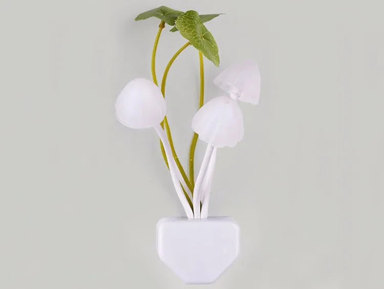 Novelty Mushroom Fungus Night Light EU & US Plug Light Sensor 220V 3 LED Colorful Mushroom Lamp Led Night Lights 