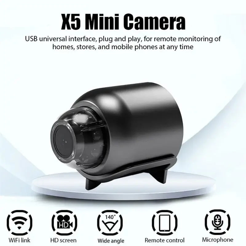Mini 1080P WiFi bezpečnostná kamera s nočným videním a detekciou pohybu