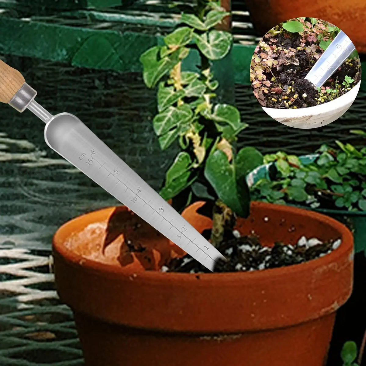 Stainless Steel Hand Garden Shovel with Scale