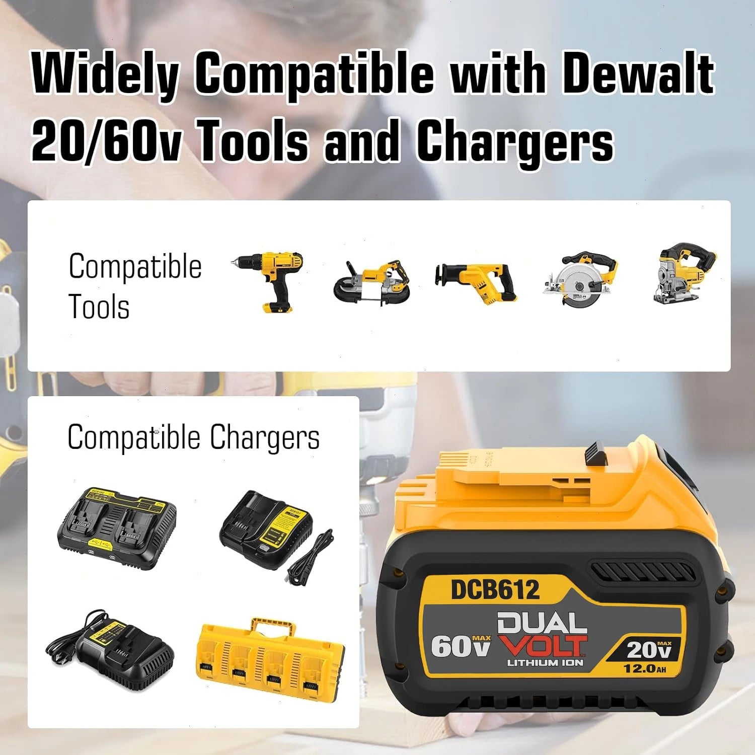 12.0Ah Lithium-Ion Battery Pack for 20V/60V MAX Tools