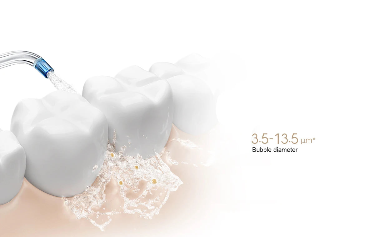 Electric Oral Irrigator with Bubble Pulse Cleaning & 90-Day Battery