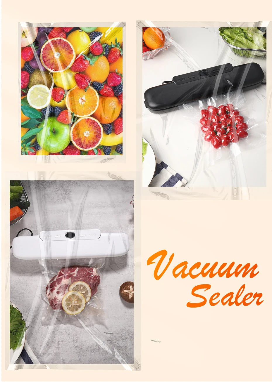 saengQ Vacuum Sealer Packaging Machine Food Vacuum Sealer With Free 10pcs Vacuum bags Household Vacuum Food Sealing 