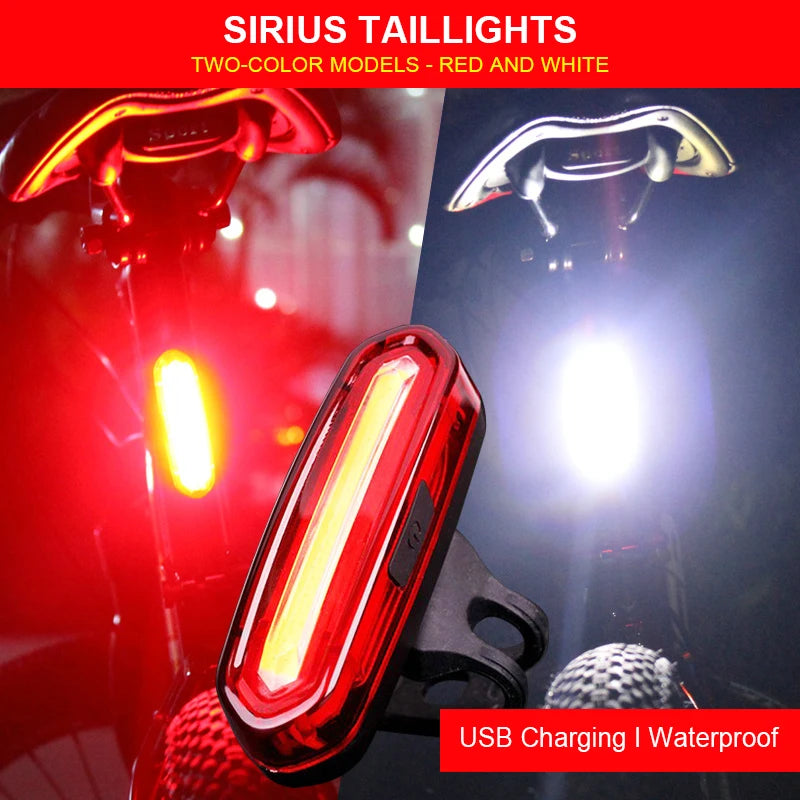 USB uppladdbar COB cykel bakljus