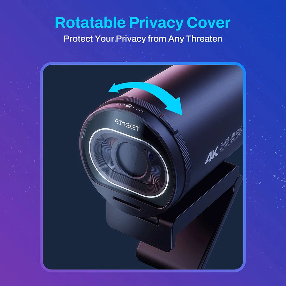 Webcam 4K Streaming Web Camera 1080P 60FPS USB Camera EMEET S600 Autofocus Living Stream Camera With Mics for Tiktok/YouTube