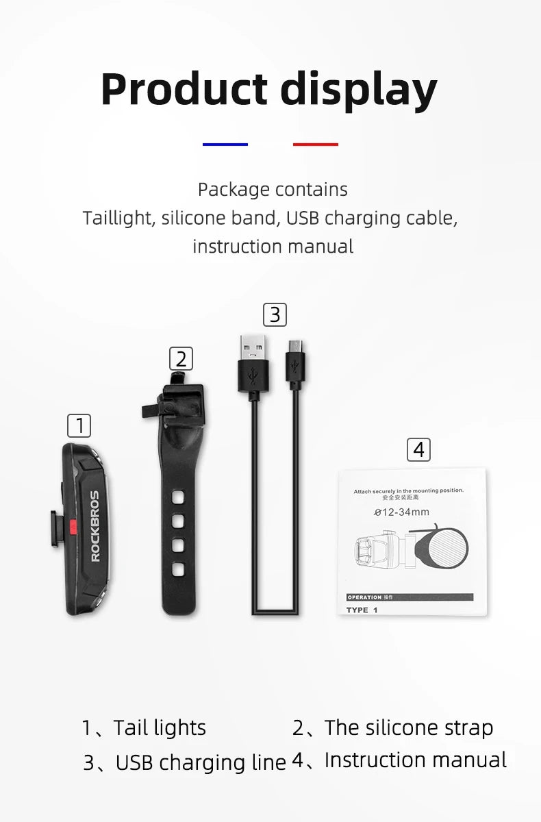 Waterproof Bike Taillight LED Rear Light with Multiple Modes