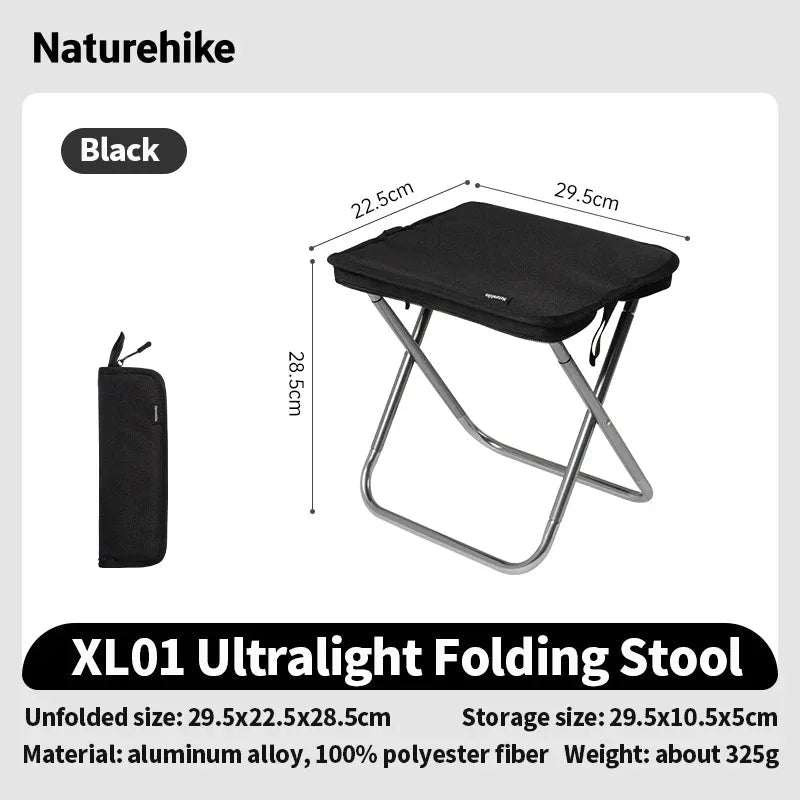 Naturehike 2024 New Camping Chair Portable Lightweight Outdoor Aluminum Chair High Load Travel Foldable Beach Fishing Chair 