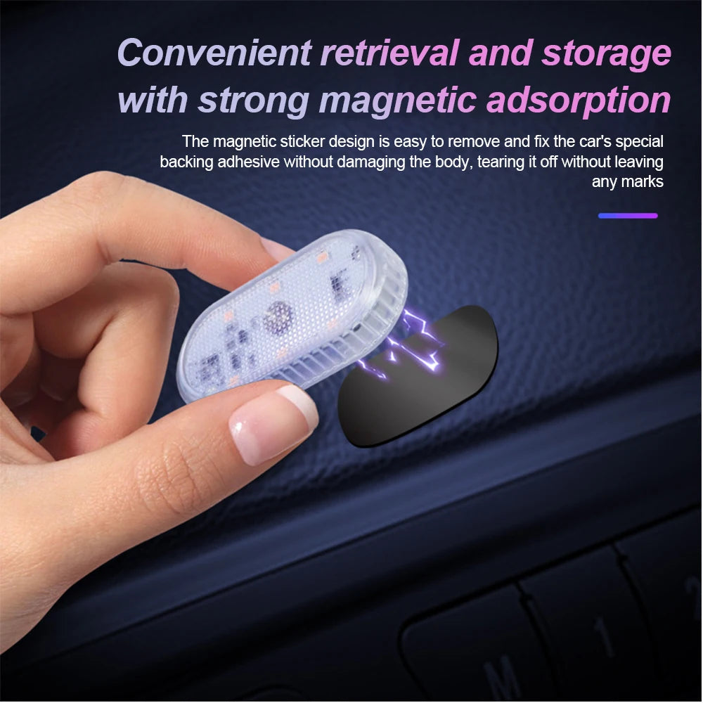 Multi Color Car Lights Wireless LED Touch Light Roof Ceiling Sensor Read Lamp Mini USB Charging Light Auto Interior Accsesories 