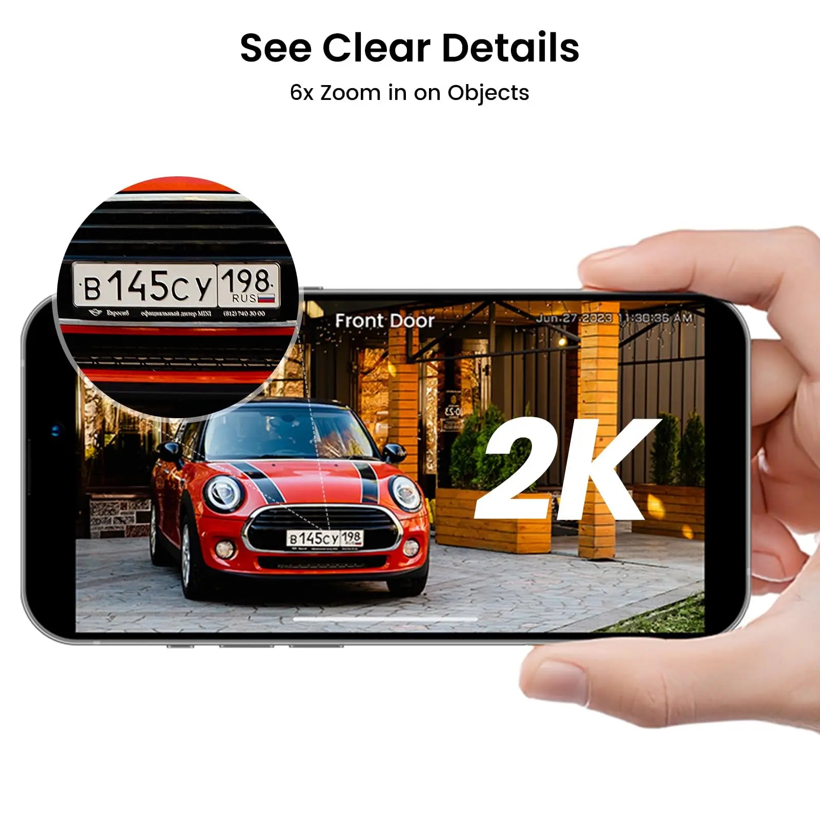 DEKCO Solar WiFi Outdoor PTZ Security Camera 3MP, 5000mAh