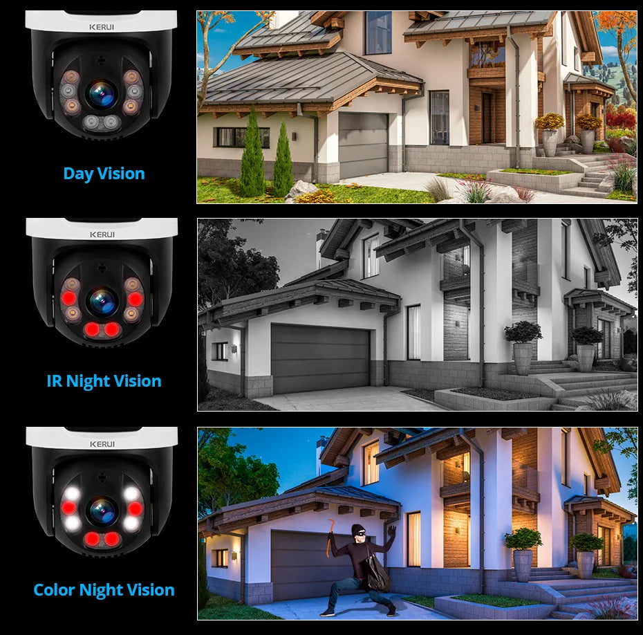 Outdoor 6MP PTZ PoE IP Camera with Human Detection